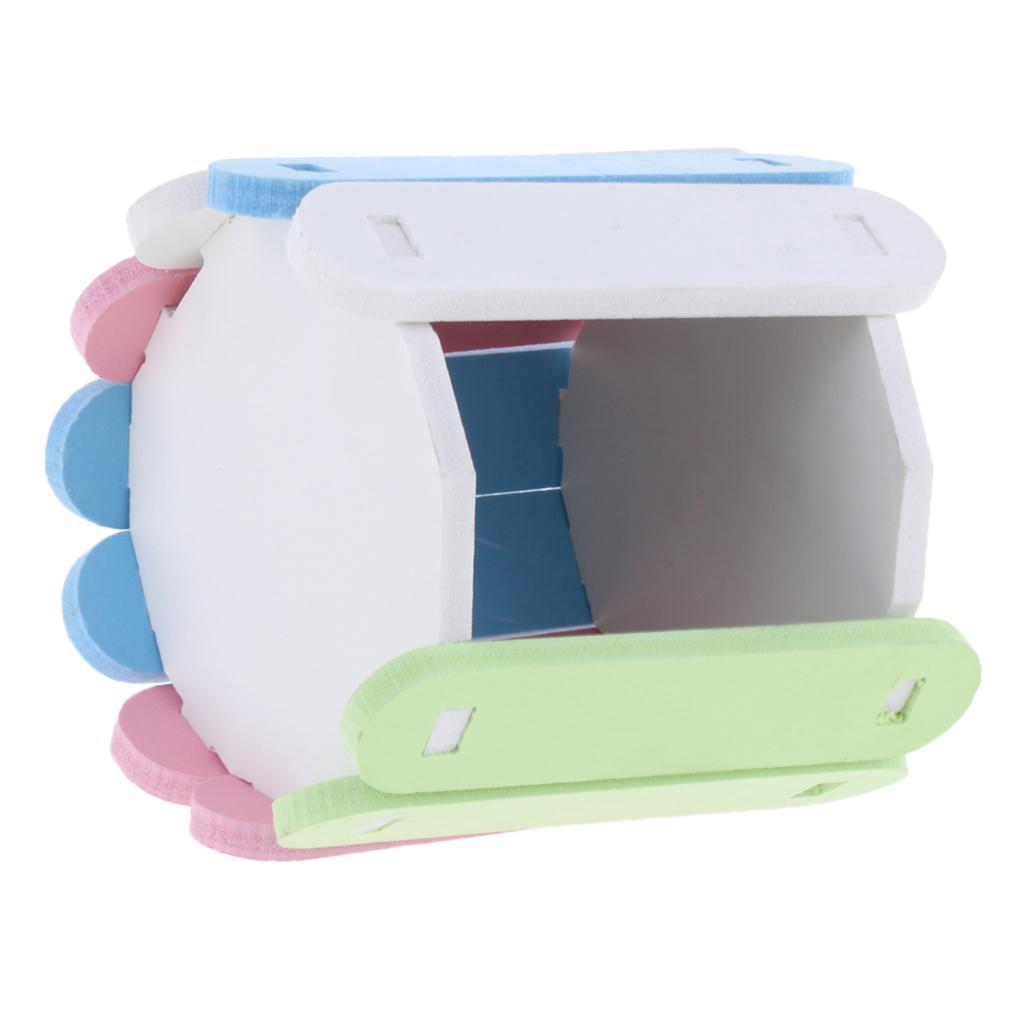 Wooden Hamster Tube Tunnel Toy Hideout Bed Nest House Tubes Chewing Toys