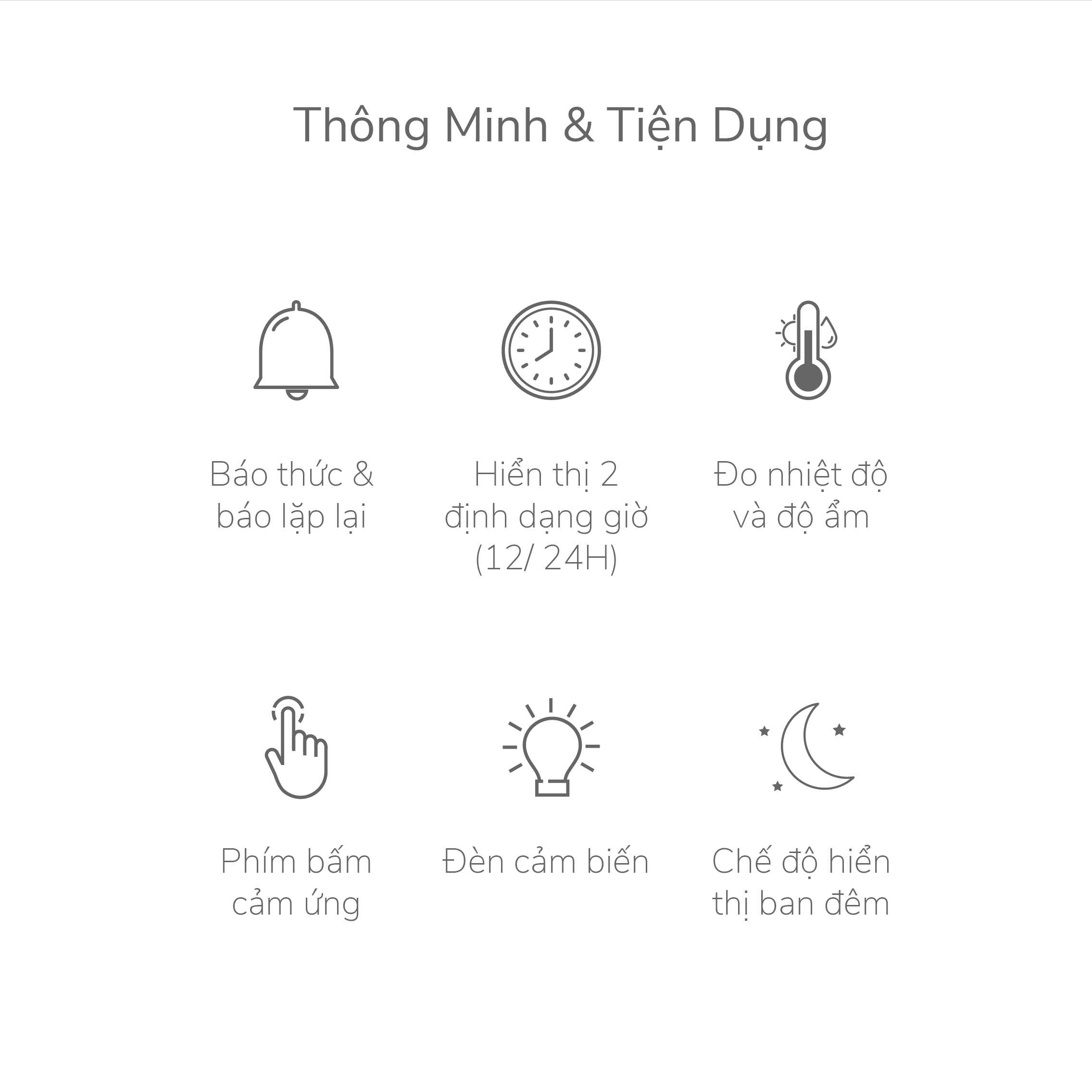 Đồng Hồ Để Bàn Thông Minh ARIZE Bandiz Mirror Digital Desk Clock - Hàng Chính Hãng