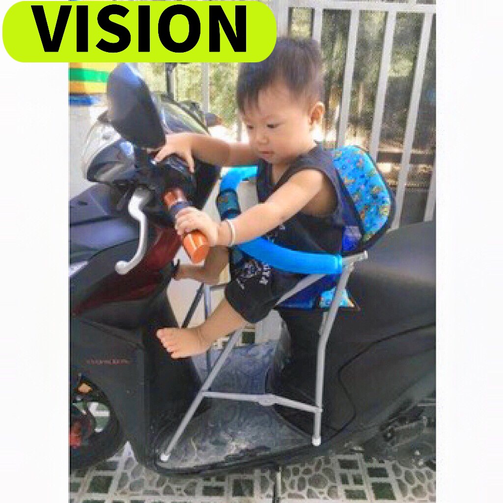 Ghế ngồi xe Vision cho bé , GHẾ GA XẾP SẮT SƠN TĨNH ĐIỆN