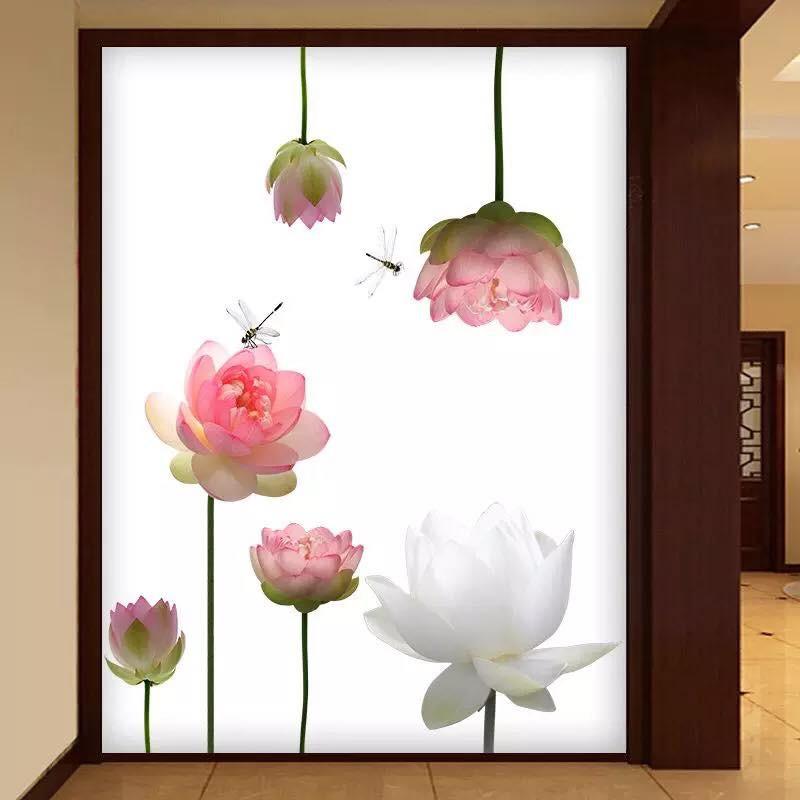 DECAL DÁN TƯỜNG SEN HỒNG TRẮNG TO - HP434
