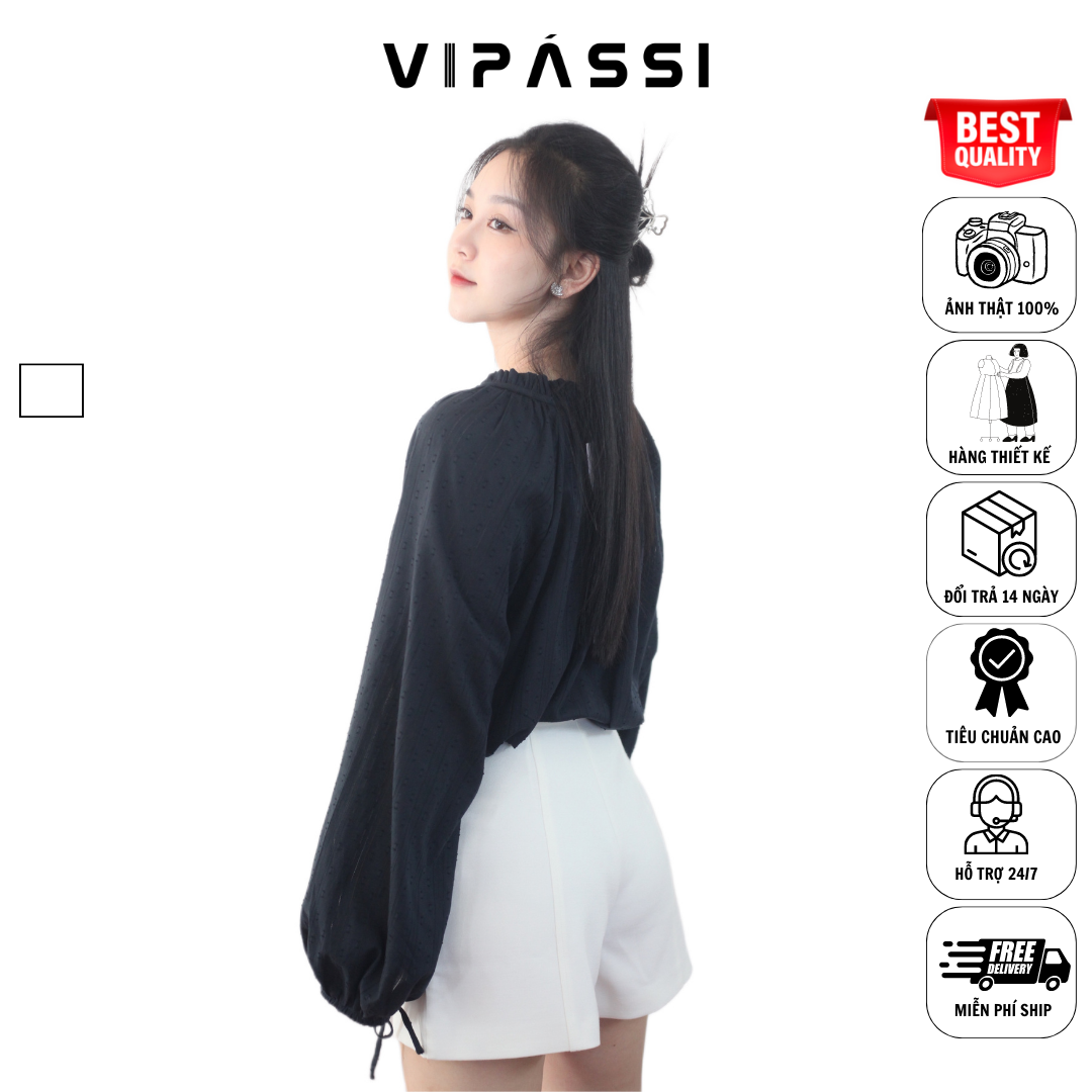 VIPÁSSI Quần Short Nữ Chữ A 2 Lớp Cotton Trắng Hai Túi Lớn Dây Kéo Sắt