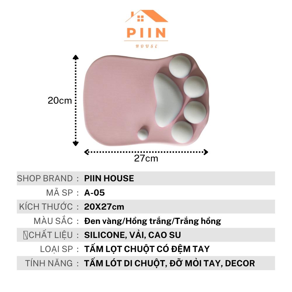 Miếng lót chuột cỡ lớn có đệm đỡ tay silicone pad chuột hình chân mèo cute