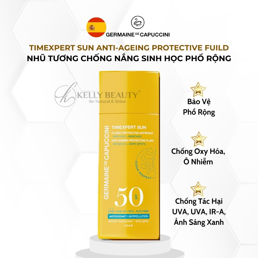 Nhũ Tương Chống Nắng Sinh Học Germaine Timexpert Sun Anti-Ageing Protective Fluid SPF 50 - Kelly Beauty