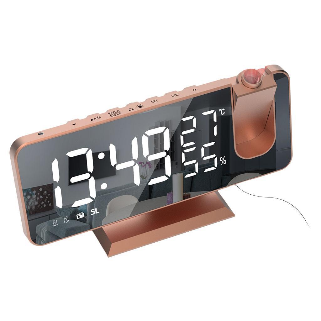 Mirror Digital Alarm Clock LED Lamp Snooze Adjustable Brightness