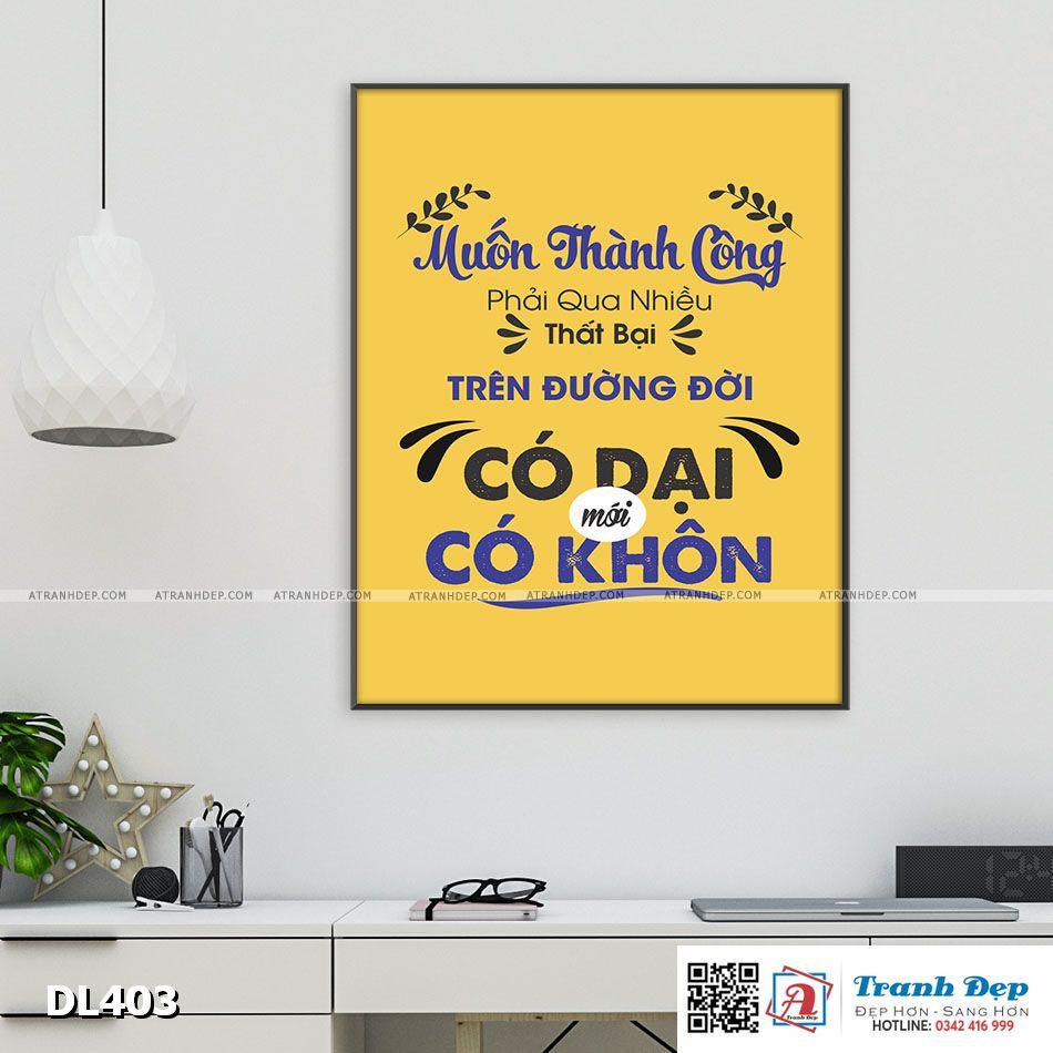 Tranh động lực trang trí phòng làm việc - Muốn thành công phải qua nhiều thất bại - DL403