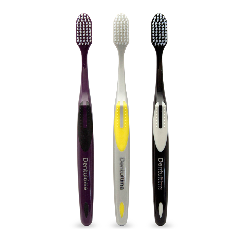 Bàn Chải Đánh Răng Độ Cứng Thông Thường Dentultima JR-TL-M Cán Nhựa Màu Xám (1 Cây)