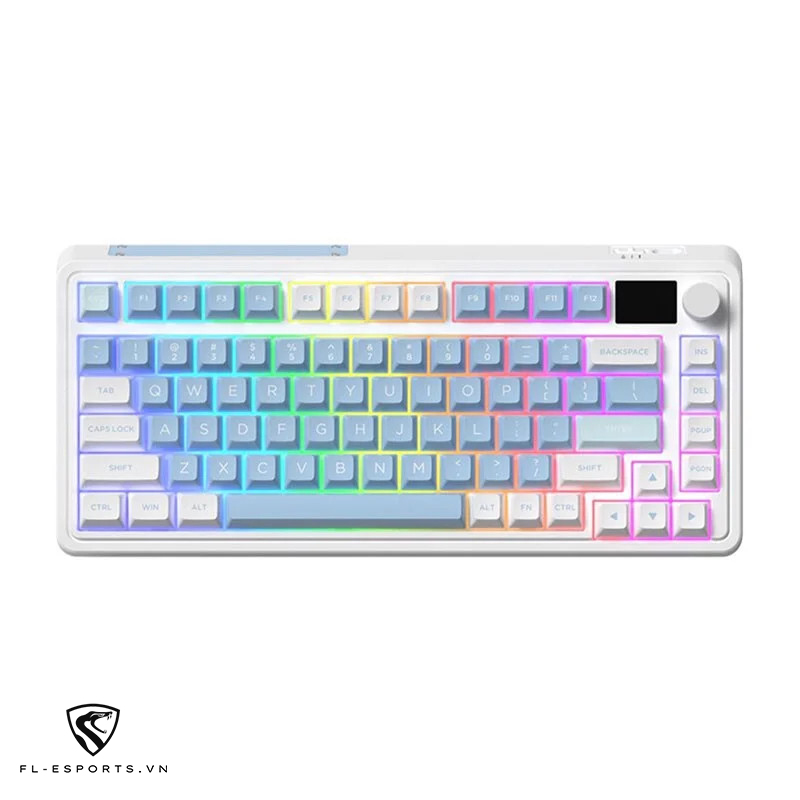 Bàn Phím FL-Esports CMK75 SAM Lake Placid Blue | 3 Mode | Màn hình TFT | Pin 3000mAh - Hàng chính hãng