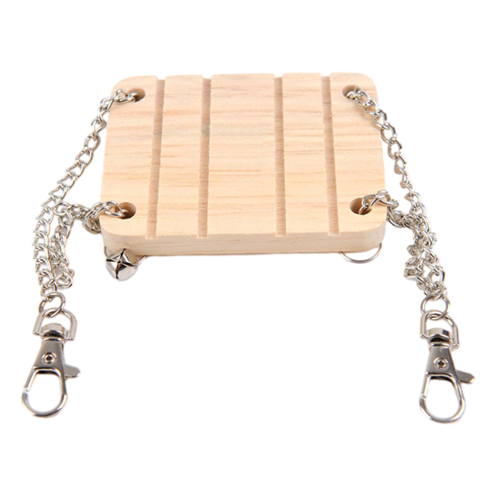 Hamster Hanging Swing Bed Wooden Accessories Exercises Play Toy for Gerbil Rats