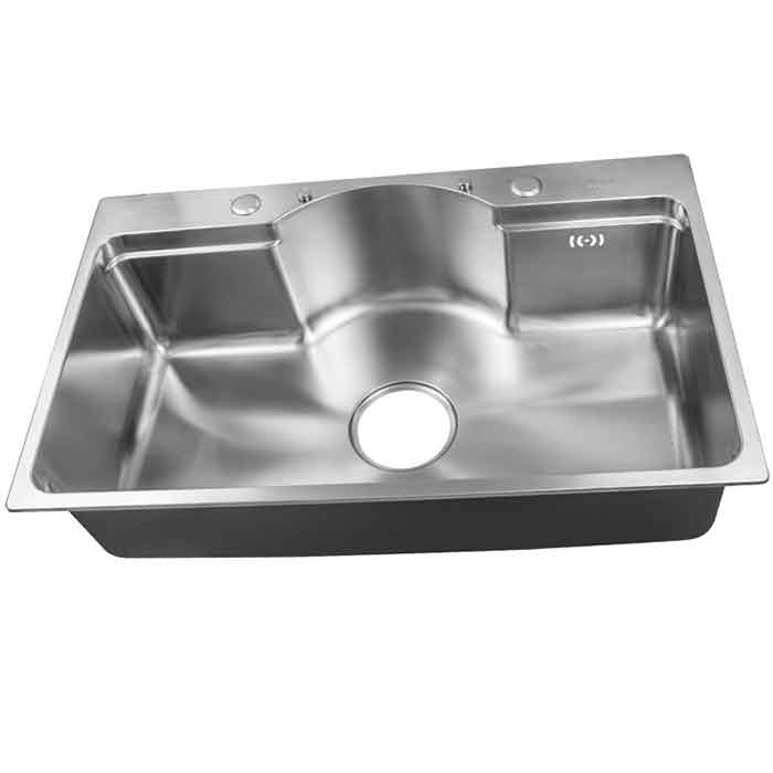 Chậu rửa chén bát Schmidt một hố 78x48cm inox 304 nano bạc, bồn rửa bát cao cấp dày dặn giảm tiếng ồn - Tặng kèm rổ để bát và bộ xả - Hàng chính hãng