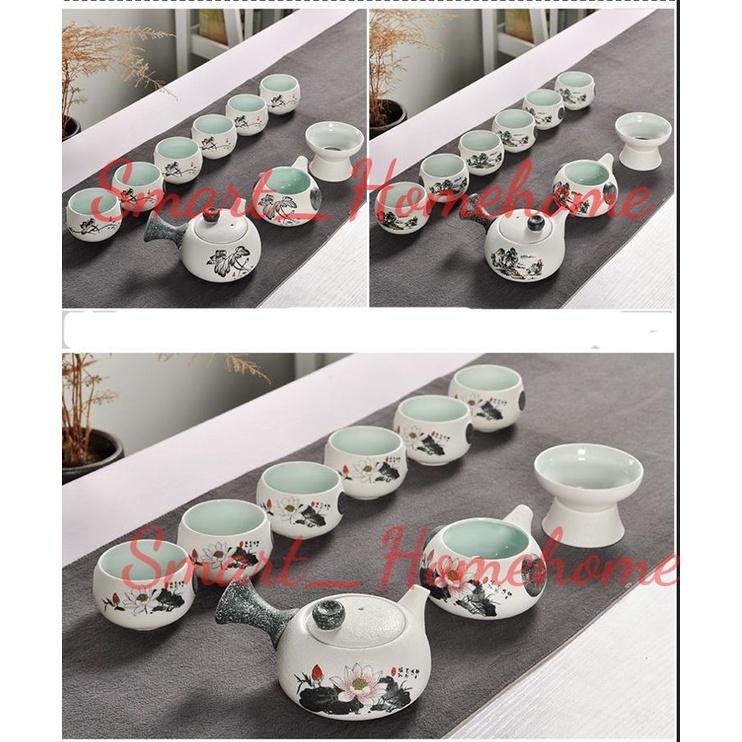 Bộ ấm chén trà cao cấp nhỏ gọn, bộ ấm trà sứ đẹp OC447