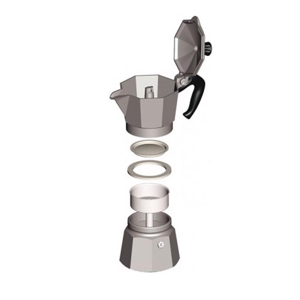 Bình pha cà phê Bialetti - Mokka 3 cup màu đen - 0004952