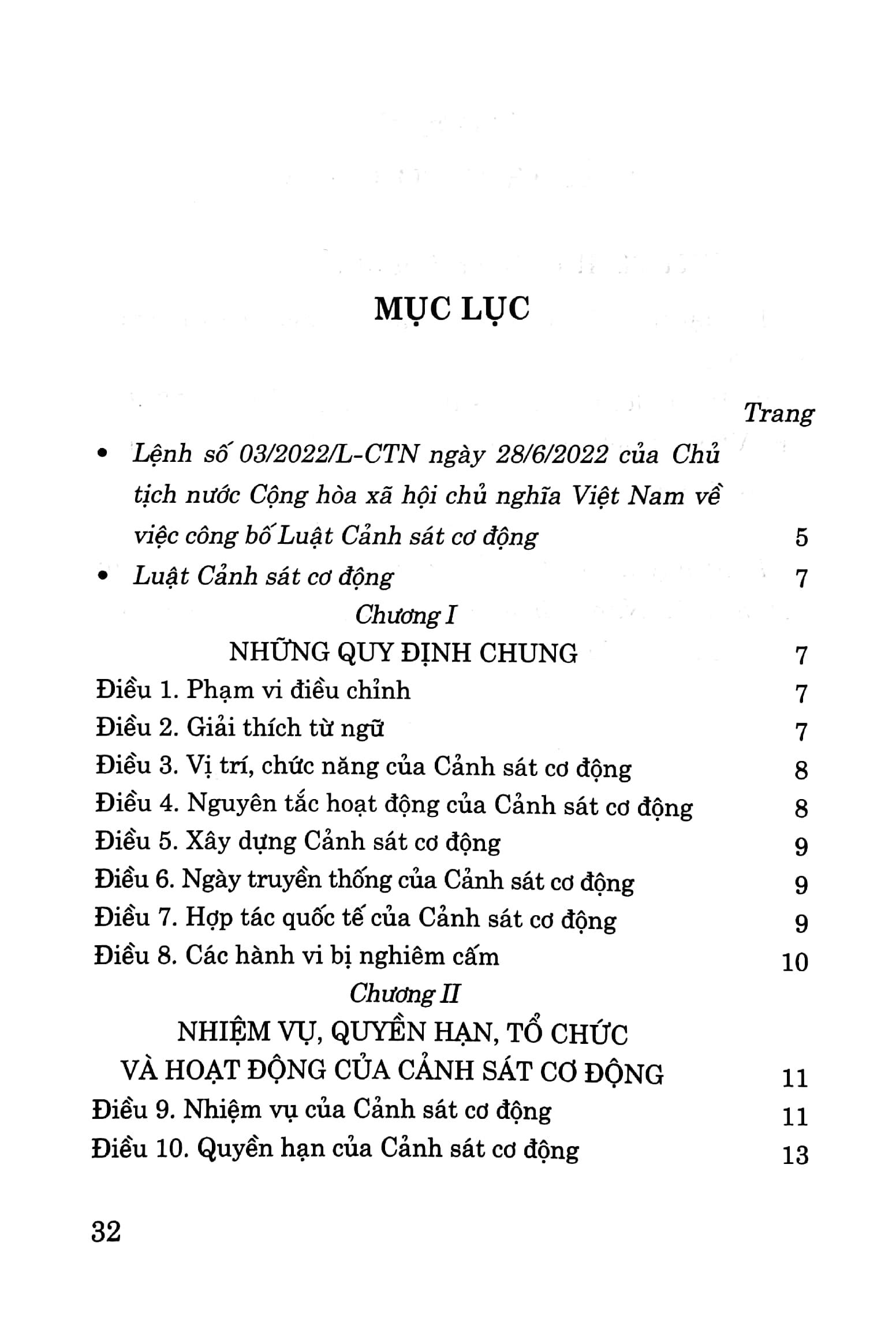 Luật Cảnh Sát Cơ Động