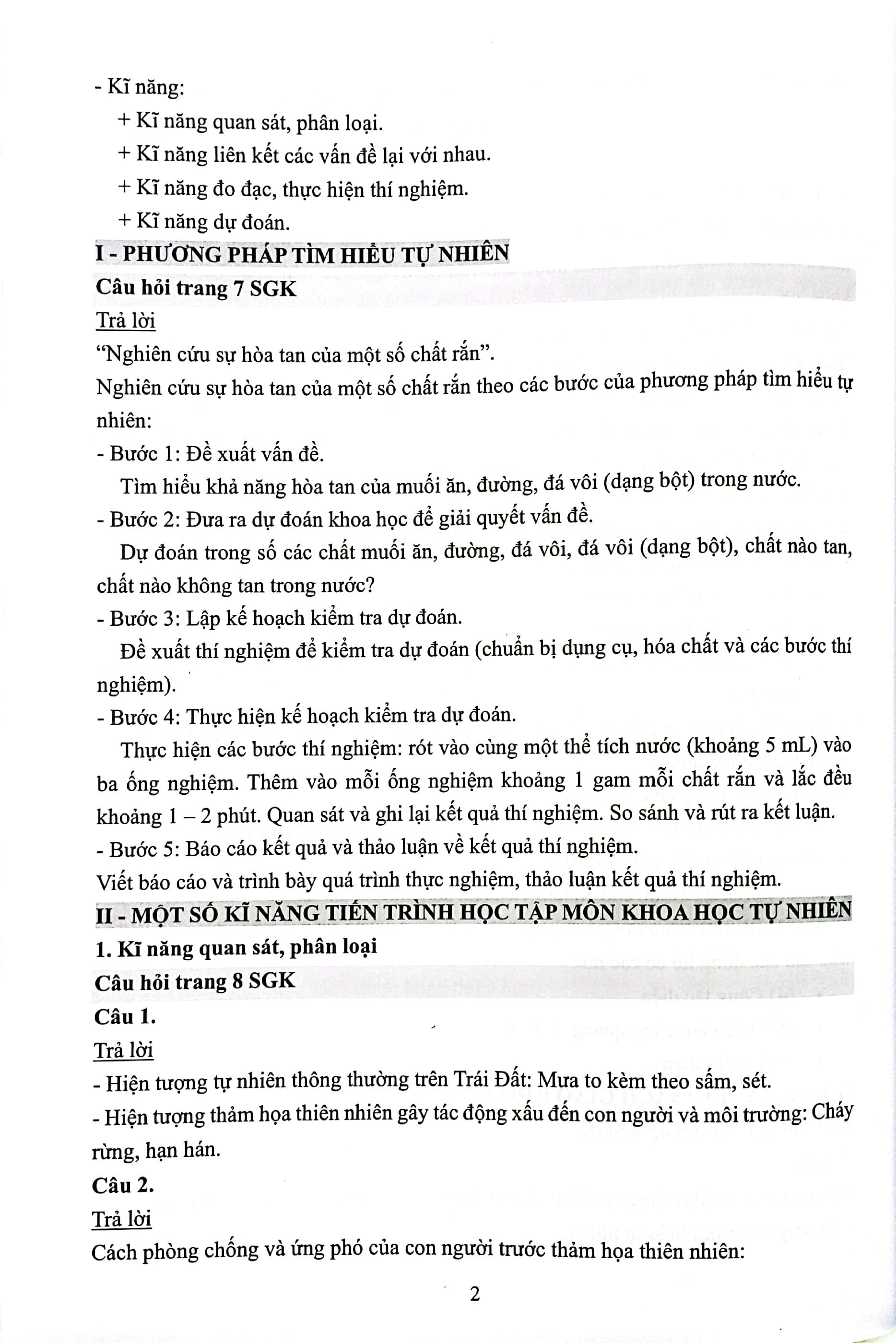 Hướng Dẫn Giải Bài Tập Khoa Học Tự Nhiên 7