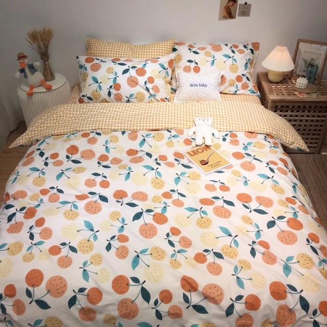 Set Cotton Simble Living Hàng Nhập Khẩu Cao Cấp 4 Món Trái Cam