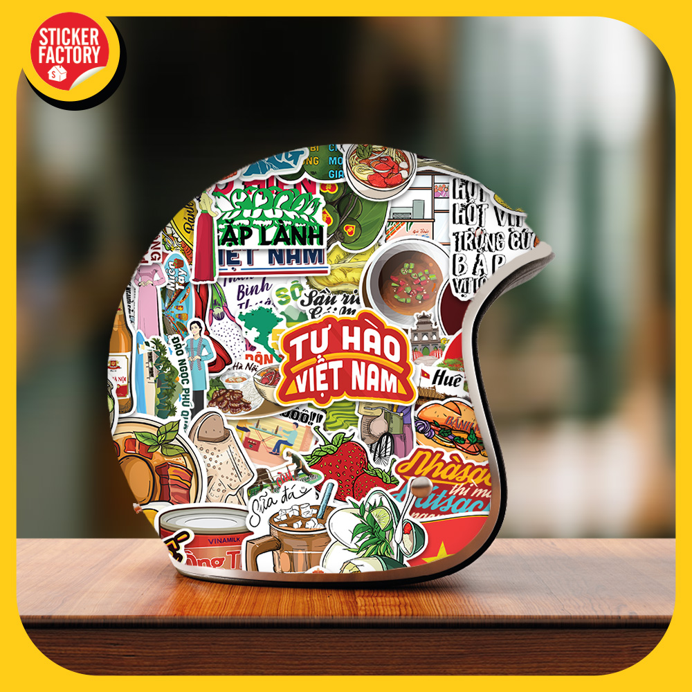 Việt Nam Điểm Lên Những Tự Hào- Hộp set 100 sticker hình dán - STICKER FACTORY