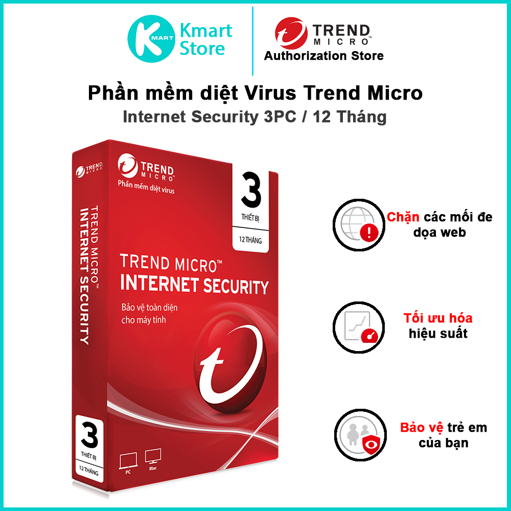 TREND MICRO INTERNET SECURITY 3PC NĂM - Hàng Chính Hãng