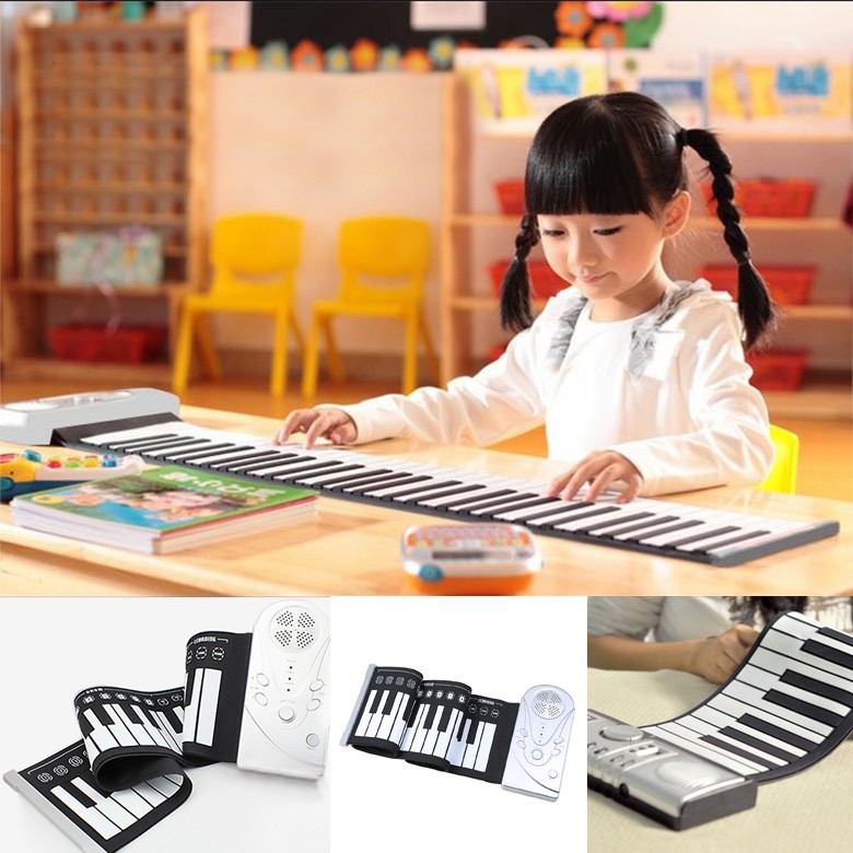 Đàn Piano Cuộn Soft Keyboard Piano 49 Keys tặng kèm gậy chup ảnh tự sướng siêu đẹp