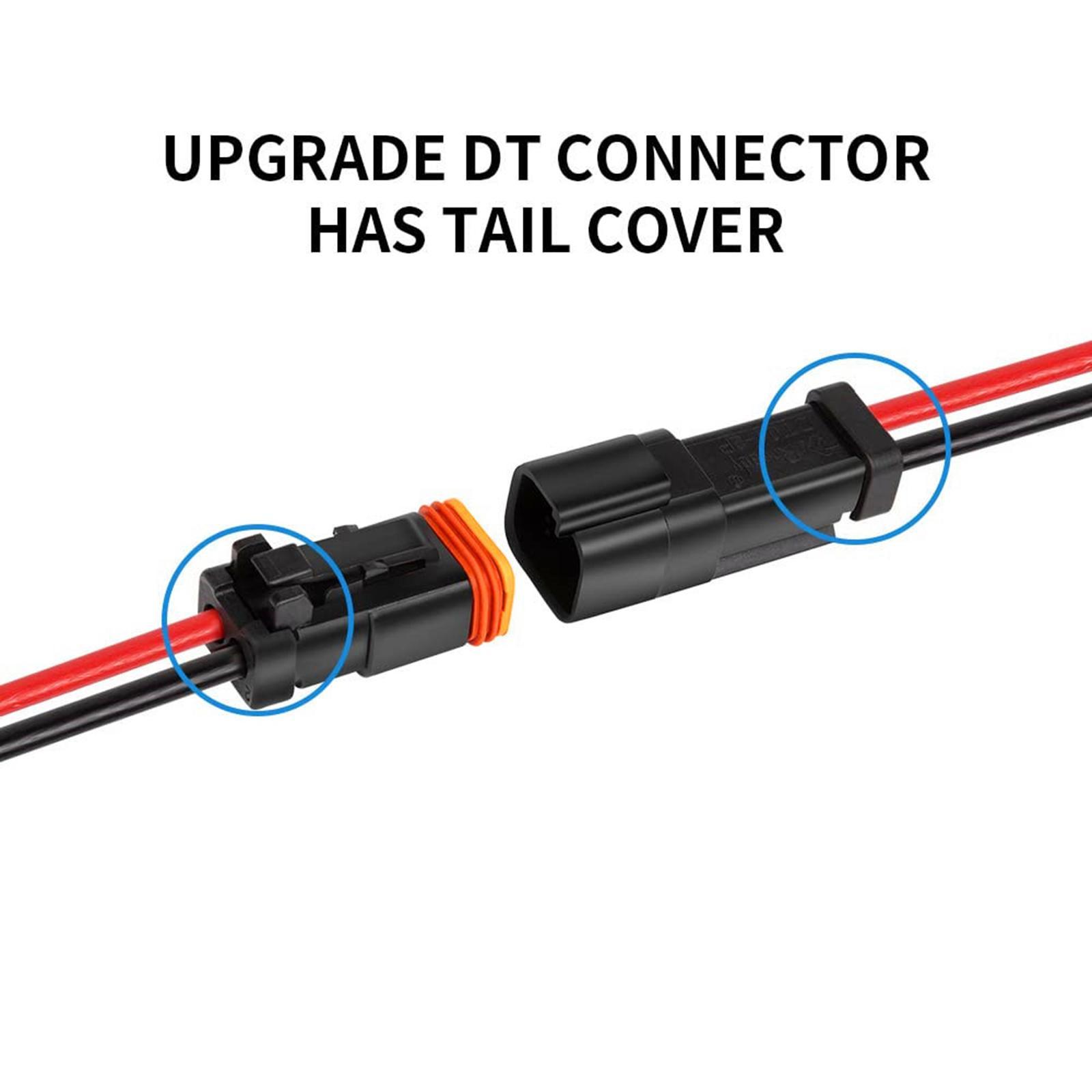 DT 2 Pin Set Male and Female Wire Connectors 14AWG Thicker Wire Harness Connector Way for led Lights light Bar