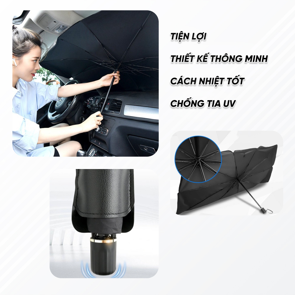 Ô Che Nắng Ô Tô, Ô Che Nắng Kính Lái Ô Tô Phủ Bạc Cao Cấp Chống Nắng, Chống Tia UV Hiệu Quả, Bảo Hành