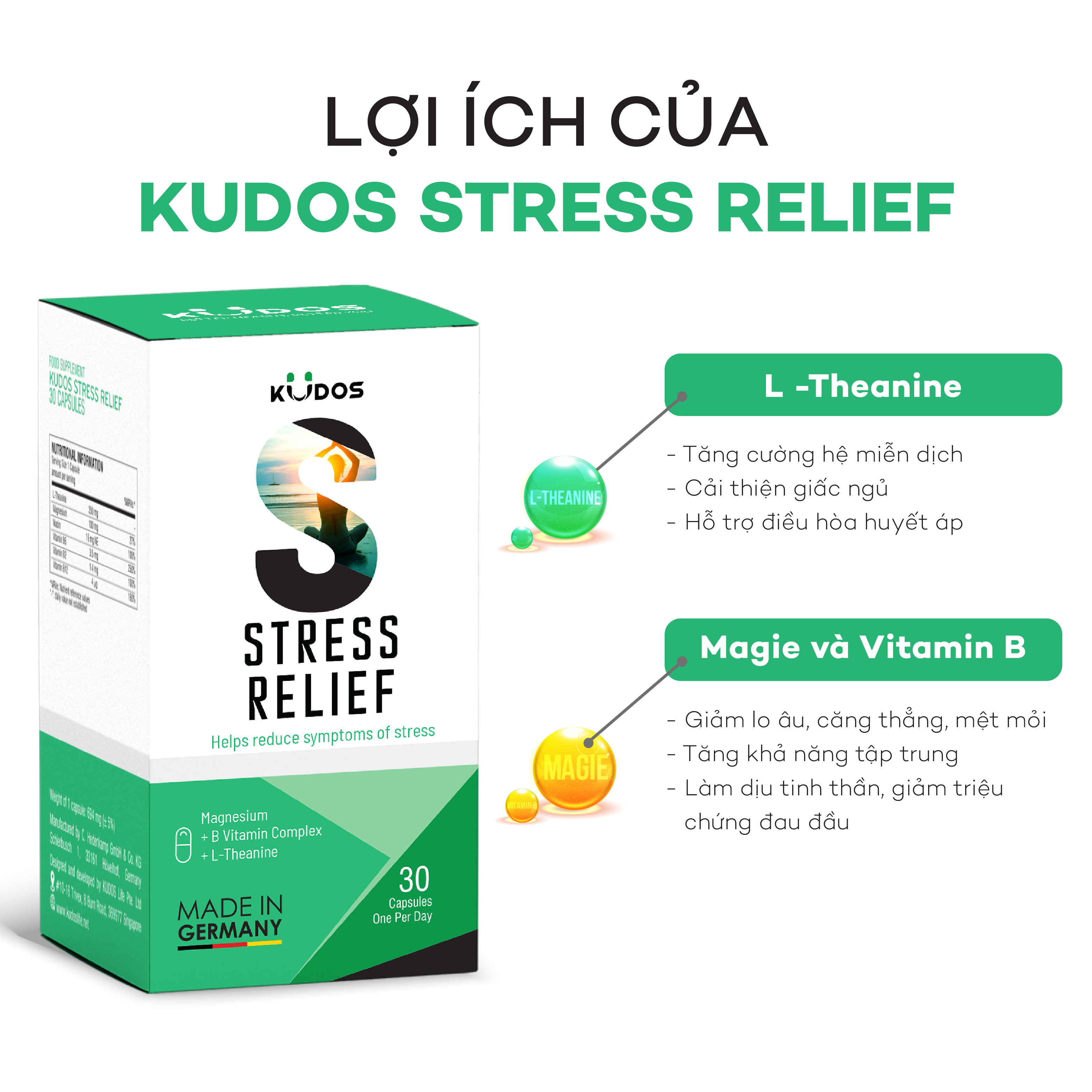 Viên nang giảm stress KUDOS STRESS RELIEF
