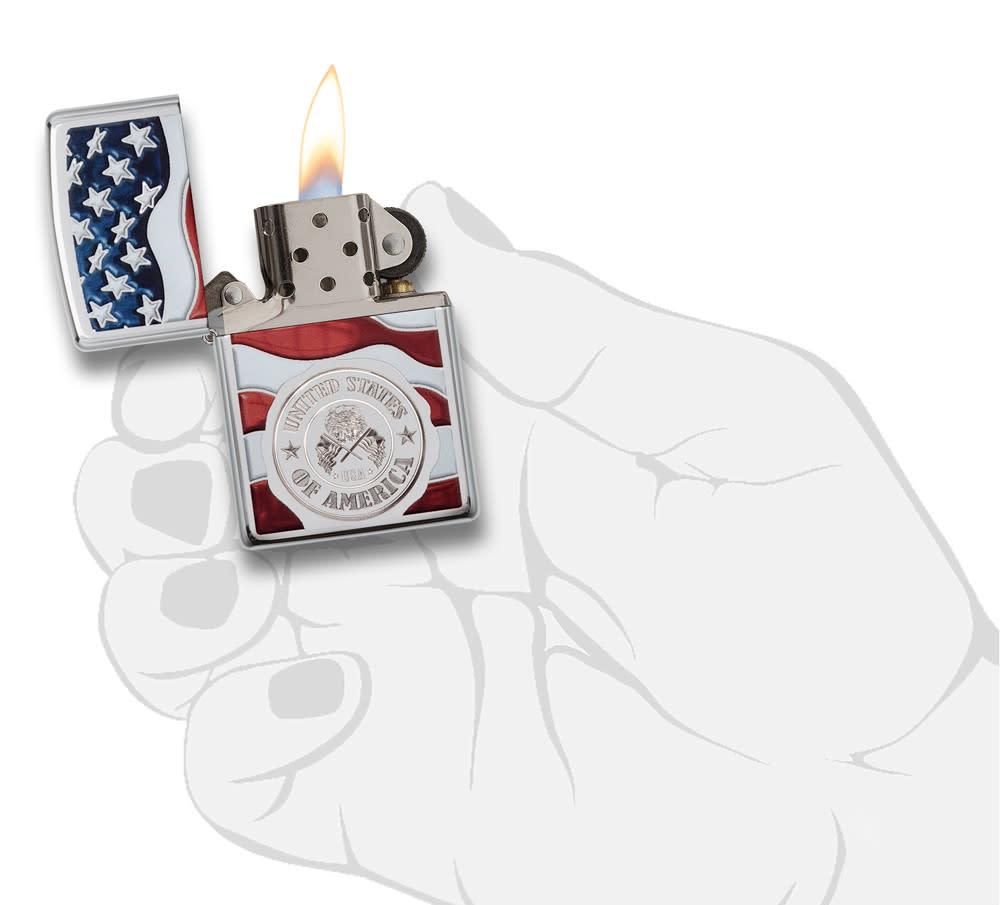 Bật Lửa Zippo American Stamp on Flag 29395