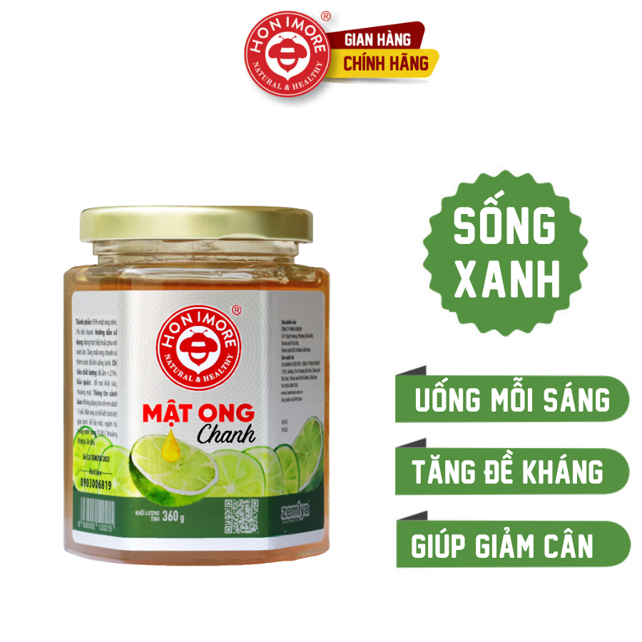 Mật ong Chanh - Rừng Nhiệt Đới 360g - tiện lợi, giúp giảm cân, tăng đề kháng