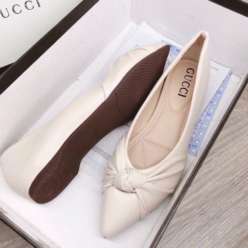 GIÀY BỆT DA MỊN NƠ ẤU MŨI NHỌN