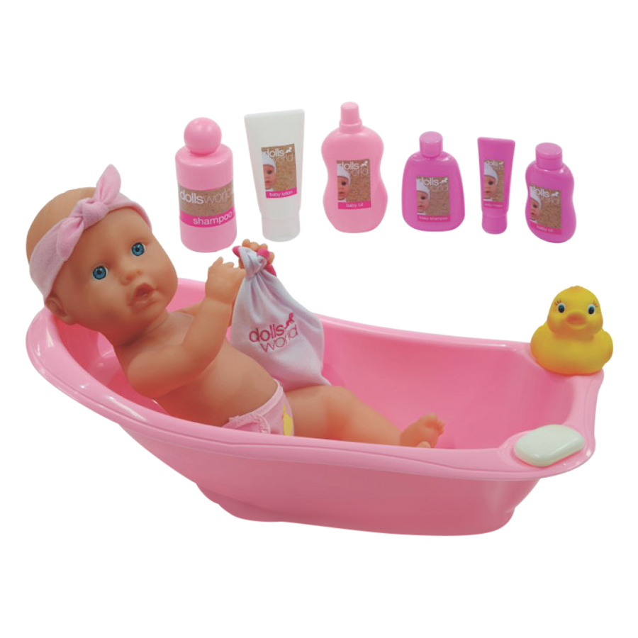 Búp bê DOLLSWORLD - Bé Cưng Đi Tắm