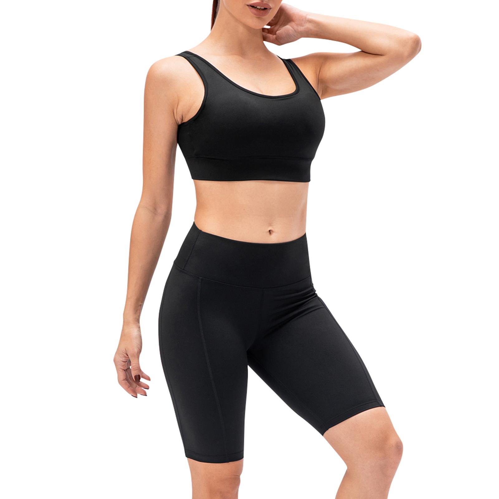 Bộ quần short áo ngực có đệm dành cho tập yoga, tập pilates, chạy bộ thoải mái thoáng khí