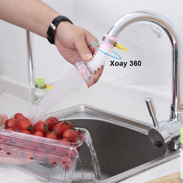 Đầu lọc nước trực tiếp tại vòi. Hai tầng Lộc. Cánh quạt xoay 360 độ,