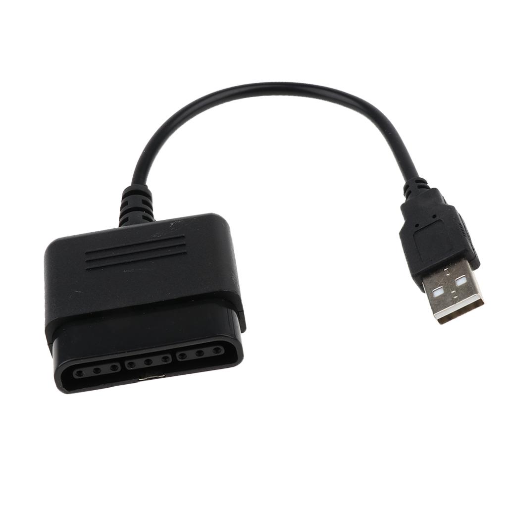 USB Controller Adapter Converter Cable For Sony PlayStation 2 PS2 To PS3/PC - Black