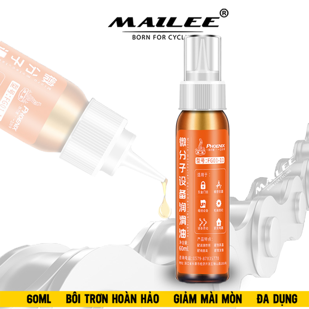 Dầu bôi trơn xe đạp FG01-11 cho sên xích xe đạp, bôi trơn máy móc, chống gỉ sét và mài mòn đa năng đa dụng (dung tích 60ml) - Mai Lee