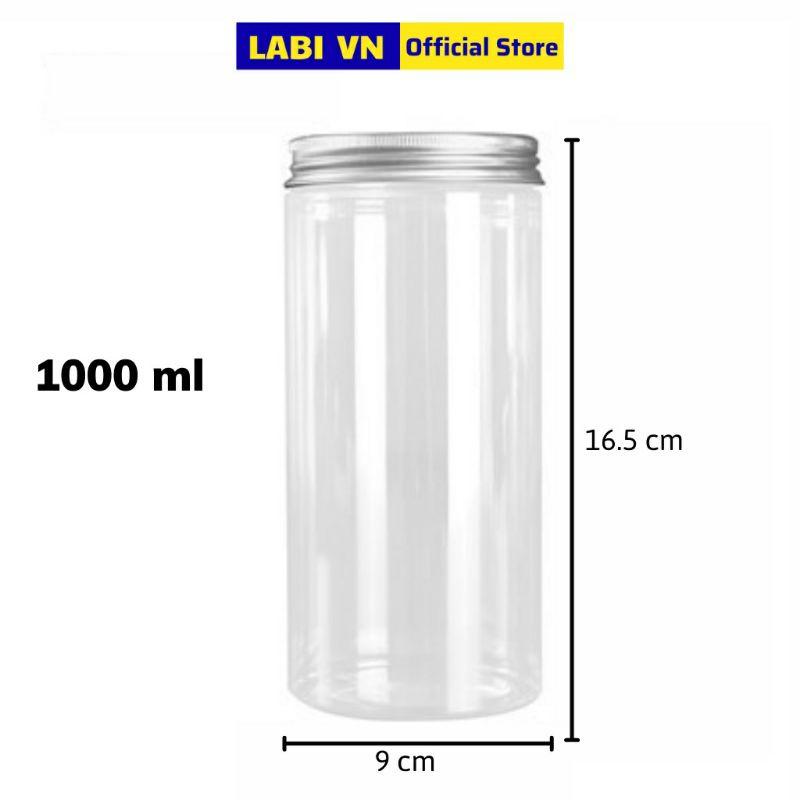 Lọ nhựa giả thủy tinh nắp thiếc xoáy com bo 3 lọ 500ml/700ml/1000ml/1200ml/1500ml