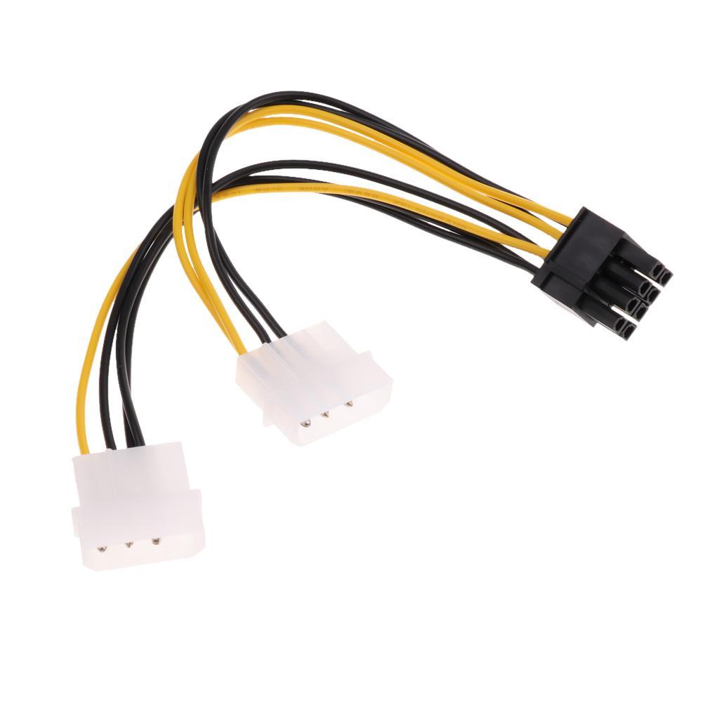 Dual 4-pin 8-pin PCI-e Power Card Extension Cord
