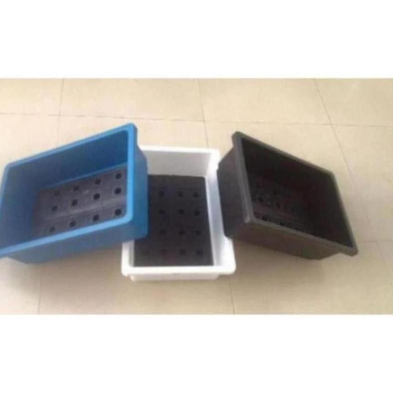 Combo 2 chậu đen chữ nhật to sâu trồng rau KT 68x42