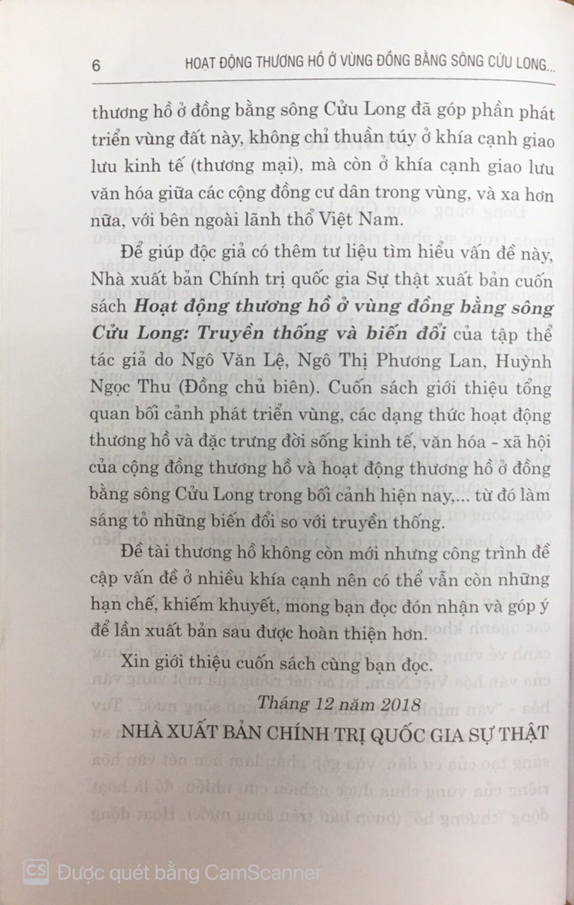 Hoạt động thương hồ vùng đồng bằng sông Cửu Long - Truyền thống và biến đổi