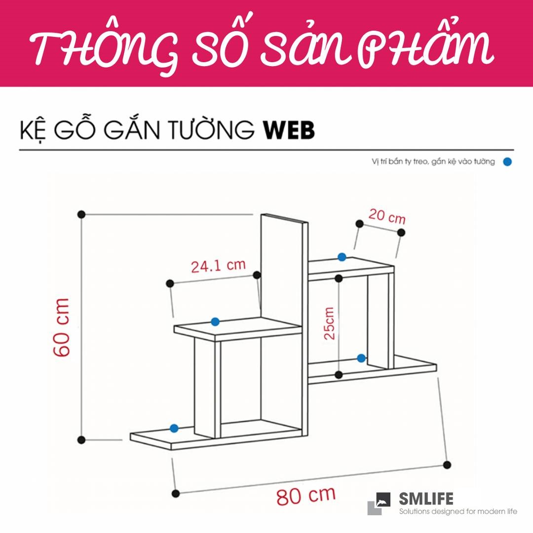 Kệ gỗ trang trí phòng khách gia đình SMLIFE Web