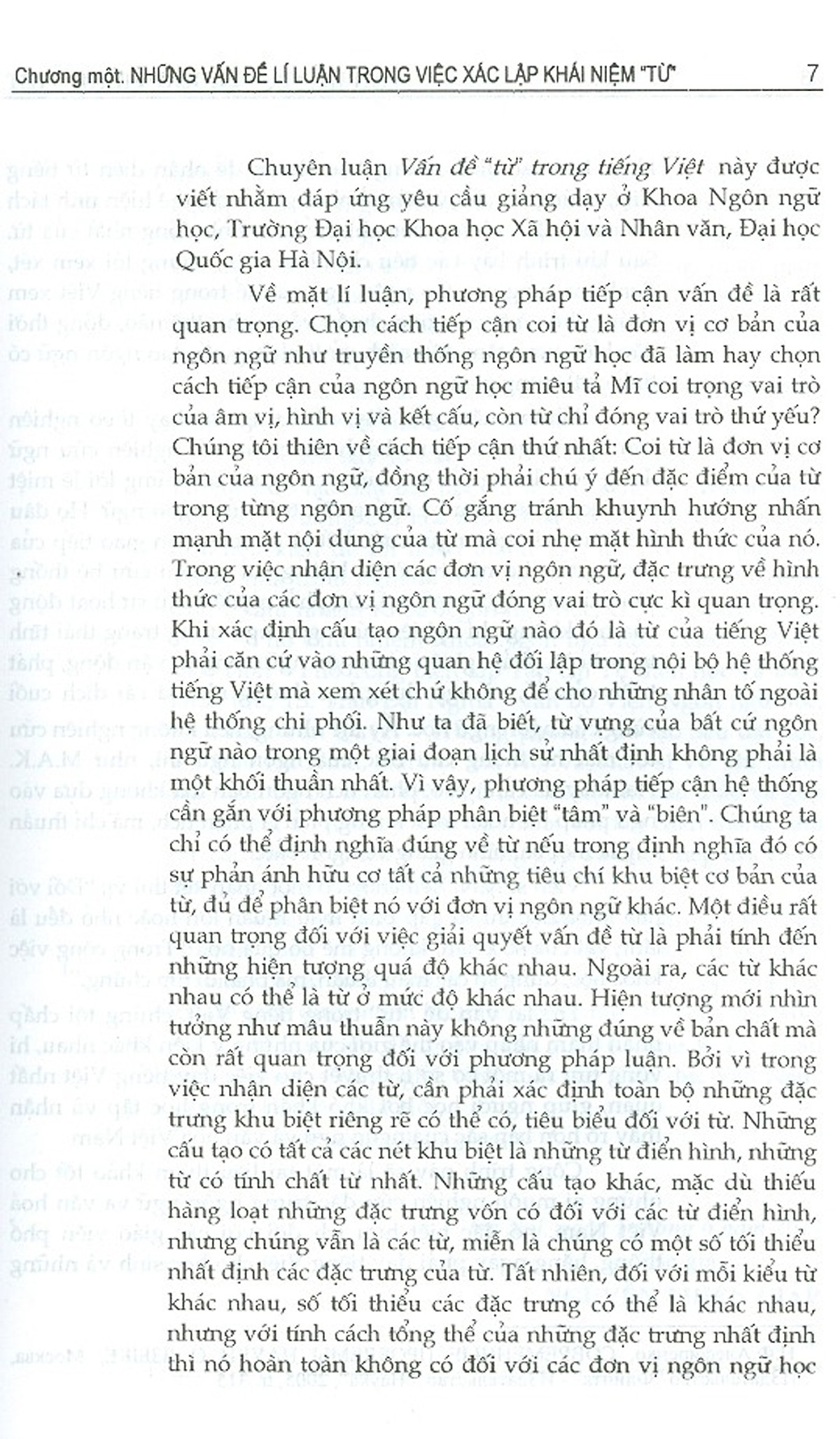 Vấn Đề &quot; Từ &quot; Trong Tiếng Việt