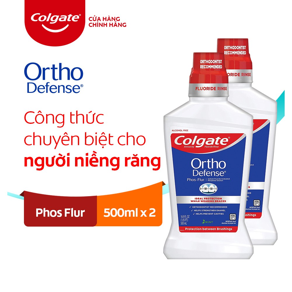 Combo 2 Nước súc miệng Ortho với công thức chuyên biệt cho người niềng răng 500ml