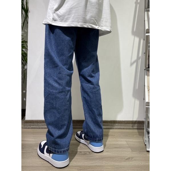 Quần Jeans Ống Rộng JC36 Xanh Đậm Trơn Lưng Thun