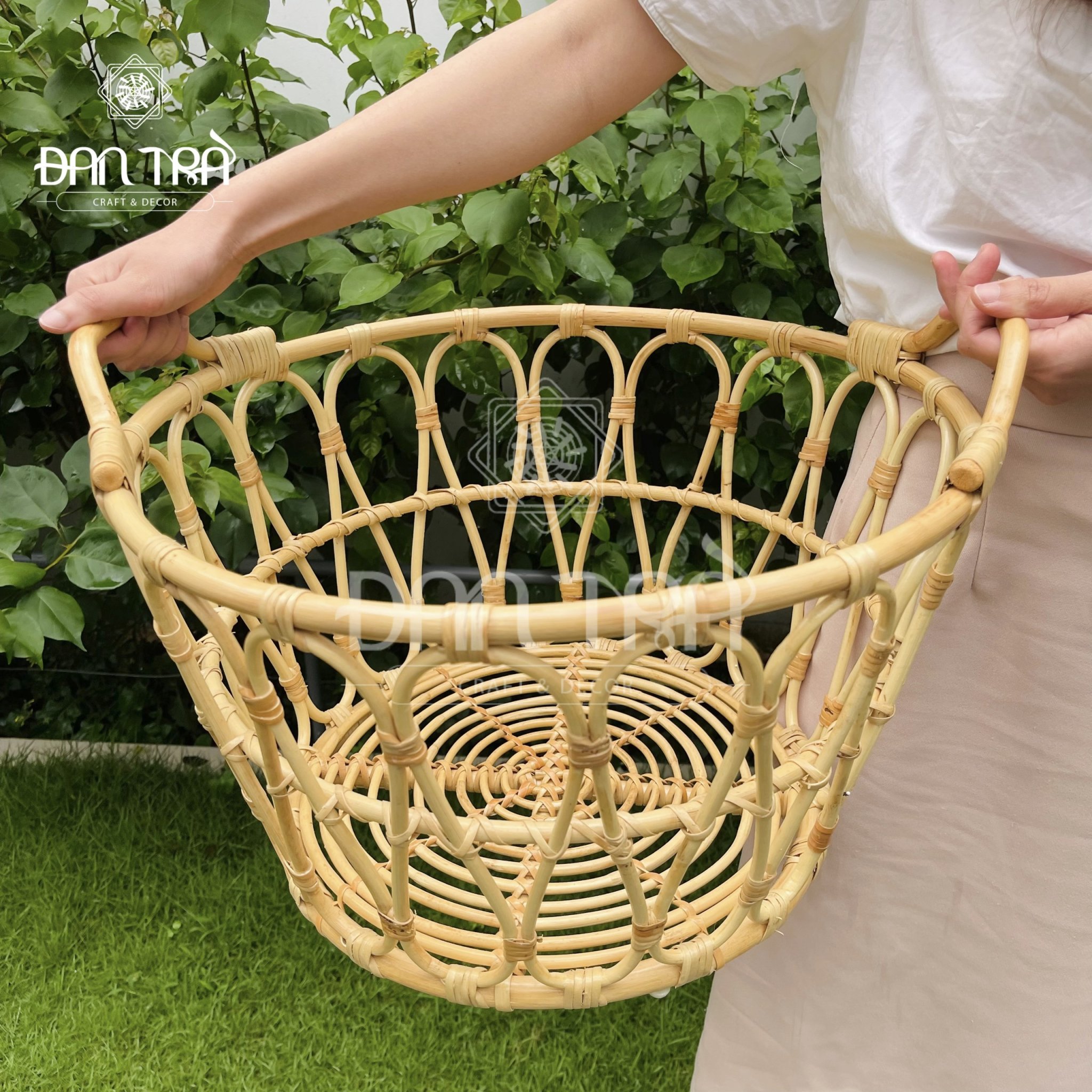Sọt Mây Đan Thưa Đan Trà - Sọt Mây Đựng Đồ - Sọt Mây Decor Phòng- Nội Thất Decor Mây Tre Đan