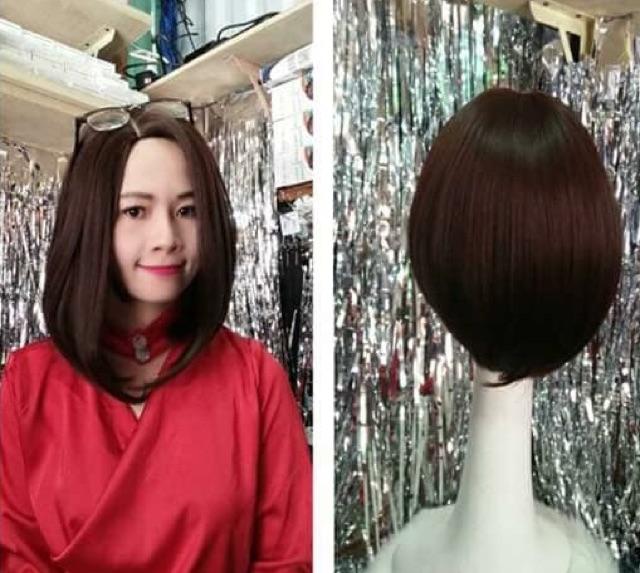Tóc 2 mái cúp,tóc ngôi lệch 4/6 cao cấp- tặng lưới chùm tóc