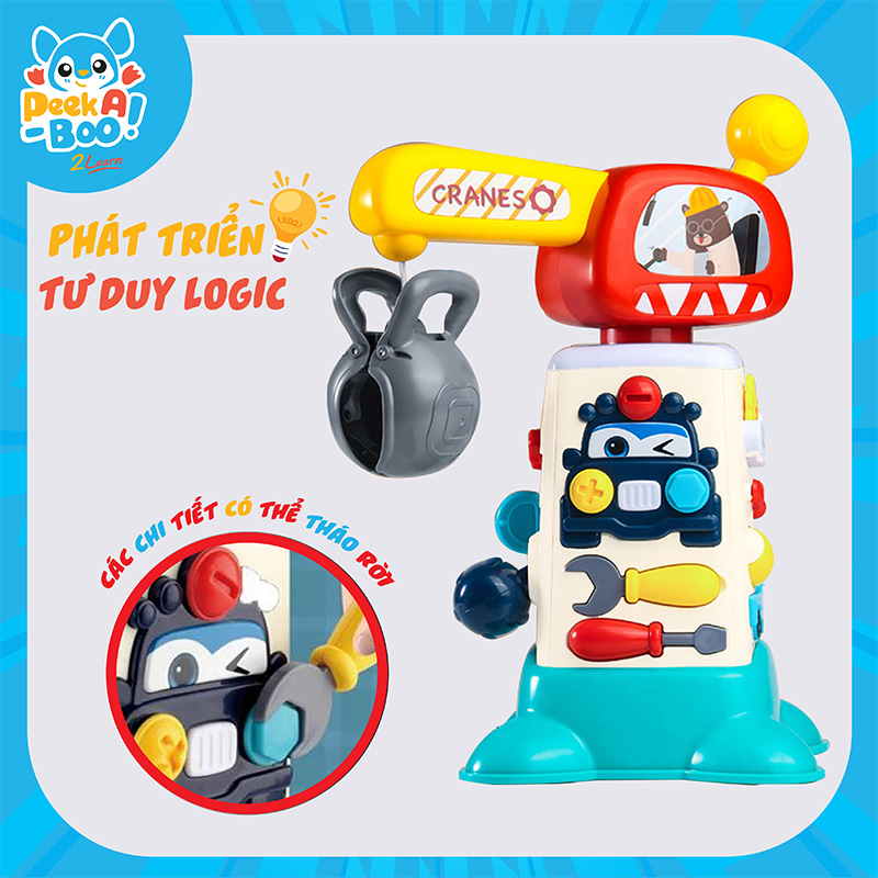 Đồ Chơi PEEK A BOO Tháp Cần Cẩu Đa Năng Cho Bé PAB013