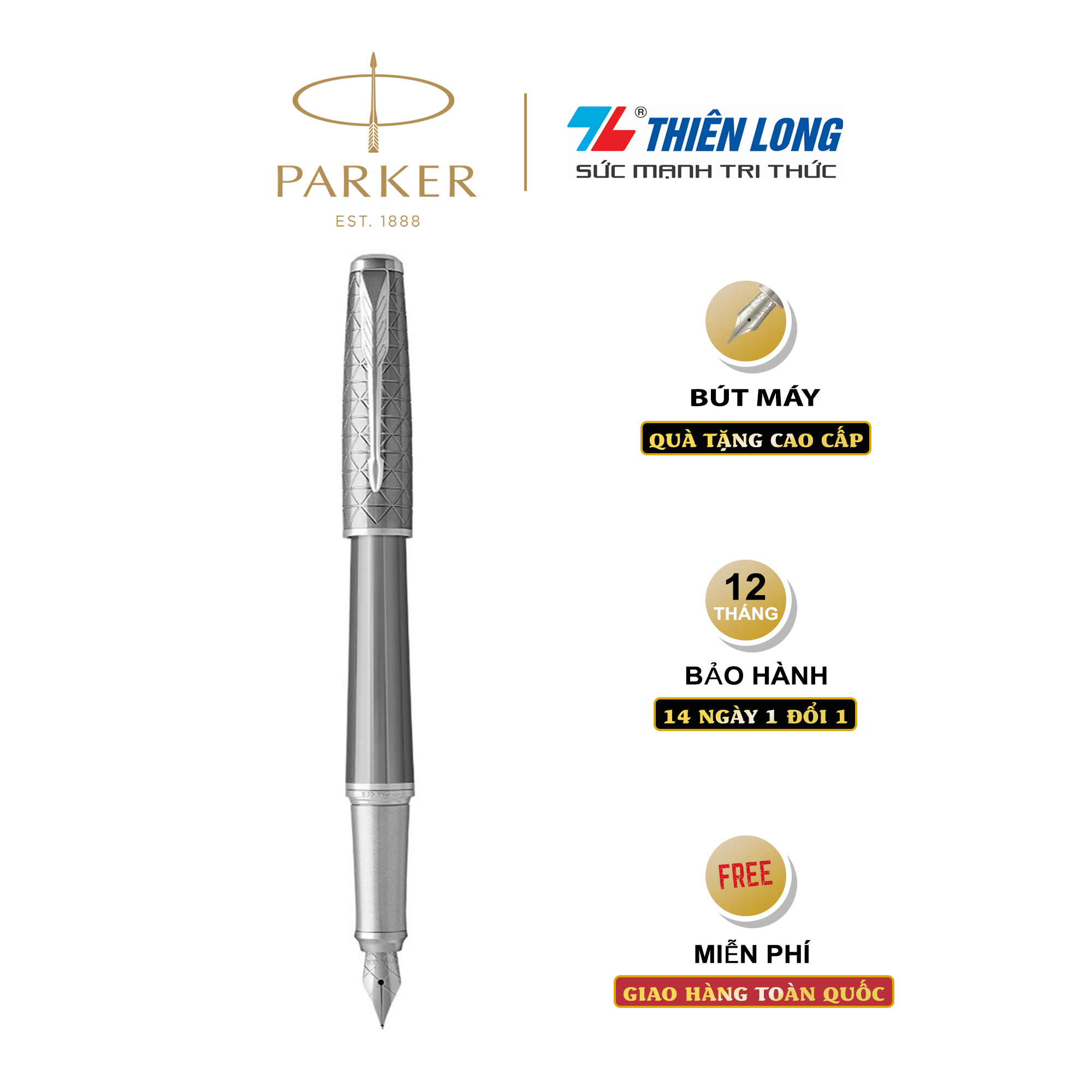 Bút máy cao cấp Parker Urban PRM Silvered CT TB4-1975511