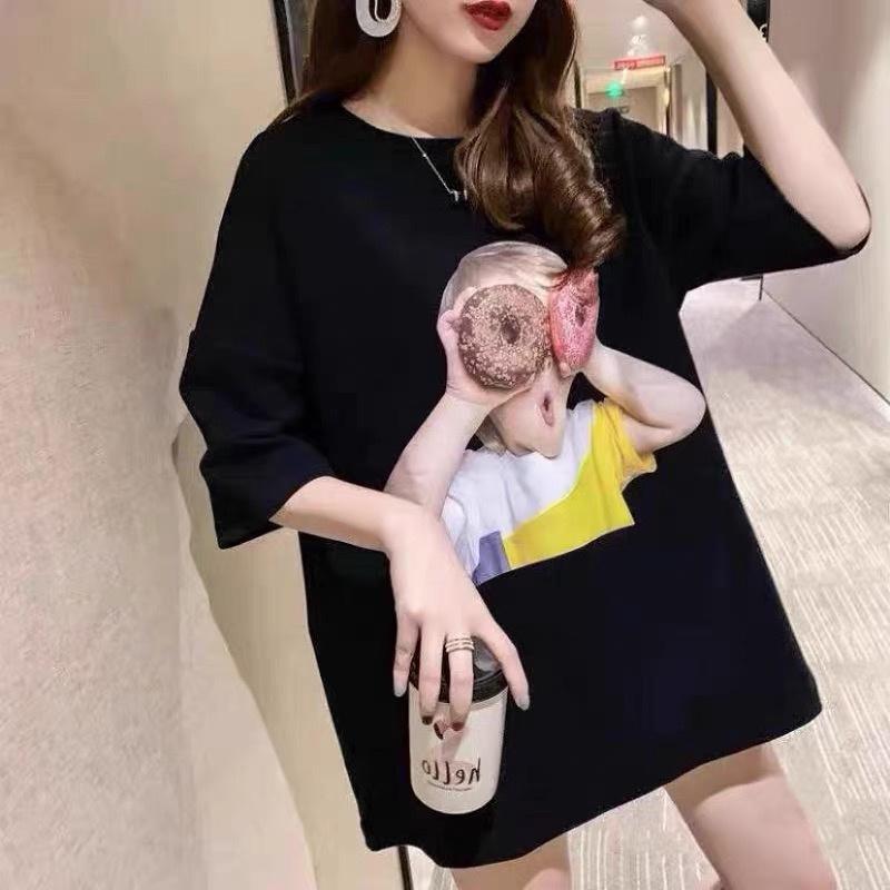 Áo Thun Tay Ngắn In Hình Bánh Donut Thời Trang Unisex