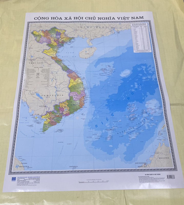 Tranh Việt Nam : 34 tỉnh thành - Size A0 ép bóng đẹp