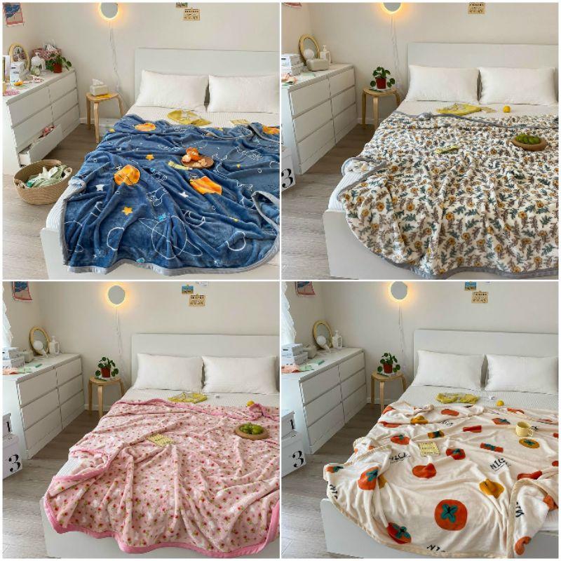 Chăn lông tuyết, chăn nhung tuyết sữa thu đông 1 lớp, mền lông tuyết size 2mx2m2