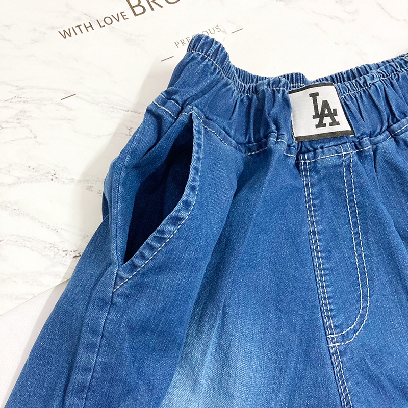 Quần đùi nữ Freesize từ 48-55kg jean dày mềm có độ giãn mạnh - hàng đẹp - lưng thun có dây rút - QU604