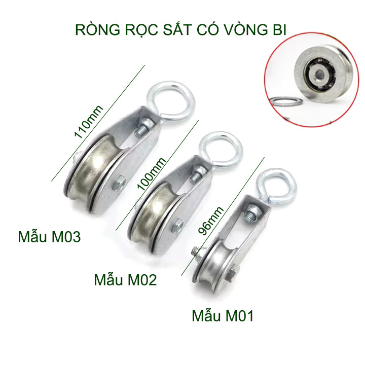 Ròng rọc thép mạ chống gỉ, chắc chắn, loại có vòng bi rất bền