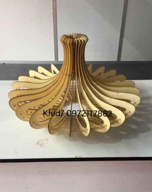 Mô Hình Đầu thú gỗ ghép trang trí Đèn gỗ trang trí thả trần